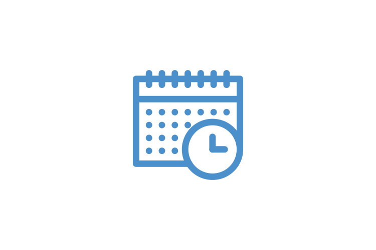 Icon: Kalender mit Uhr drauf